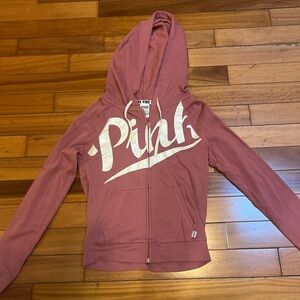 Pink Hoodie with White Logo